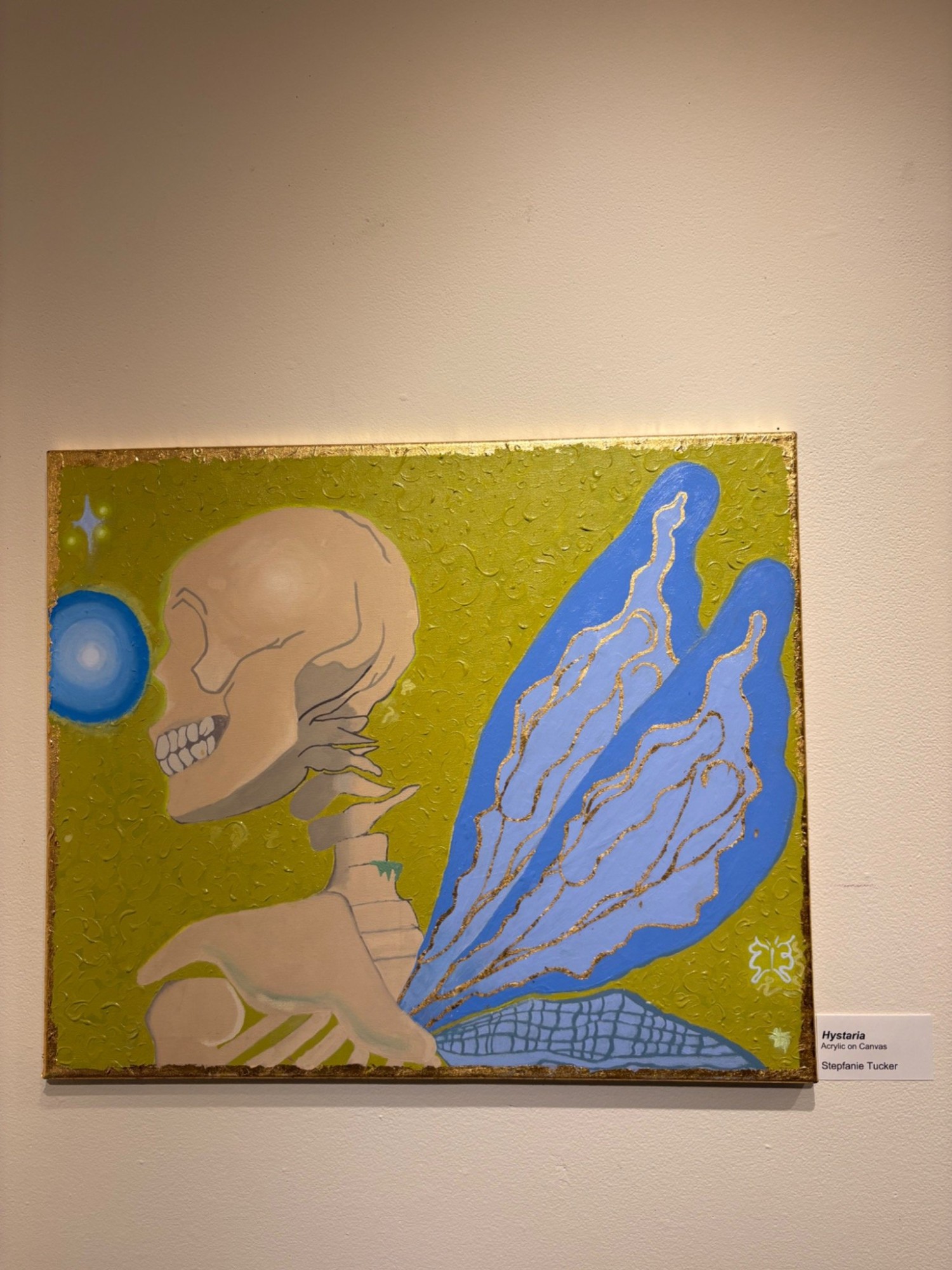 20x24 in. Acrylic paint with a Gold leaf border