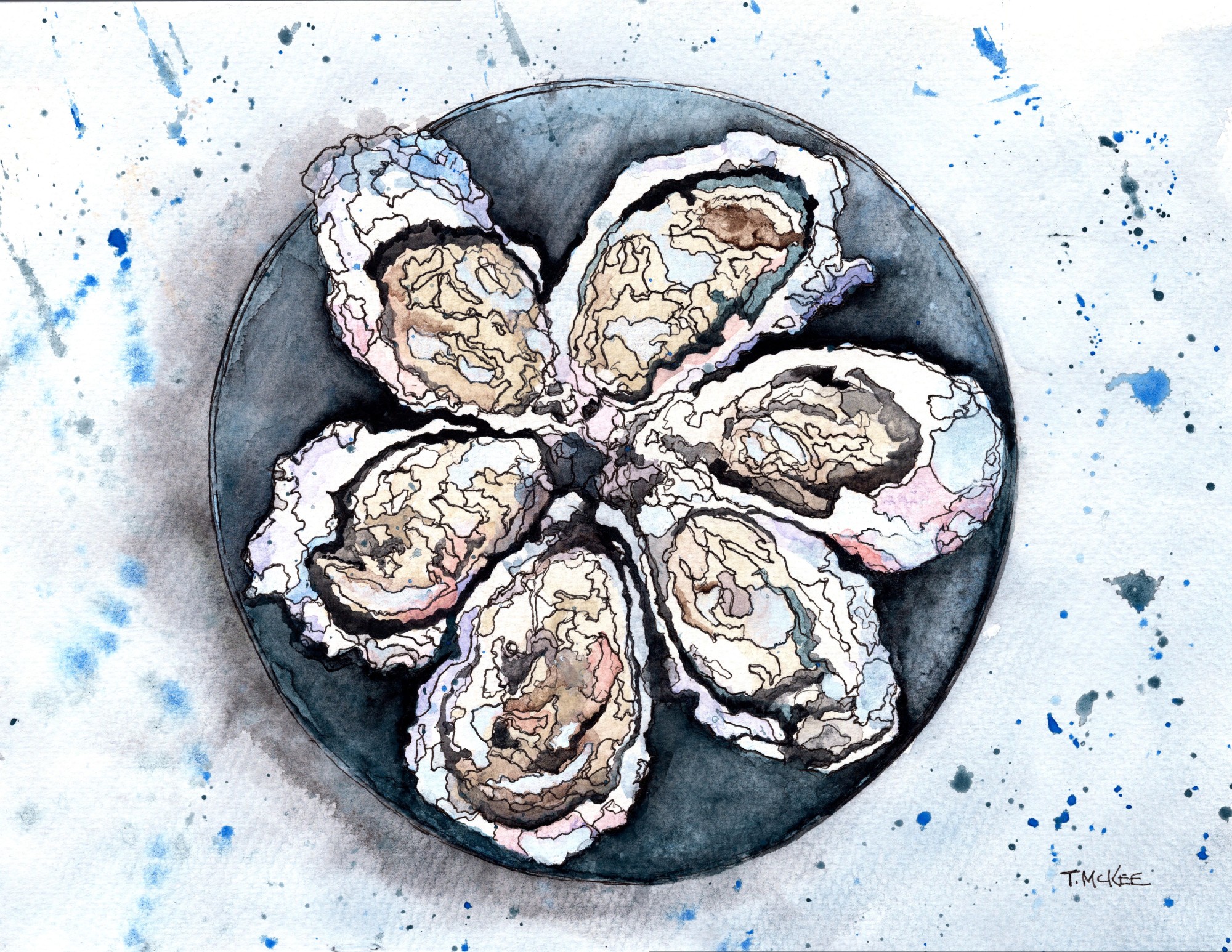 Ink and Watercolor Painting by Tony McKee