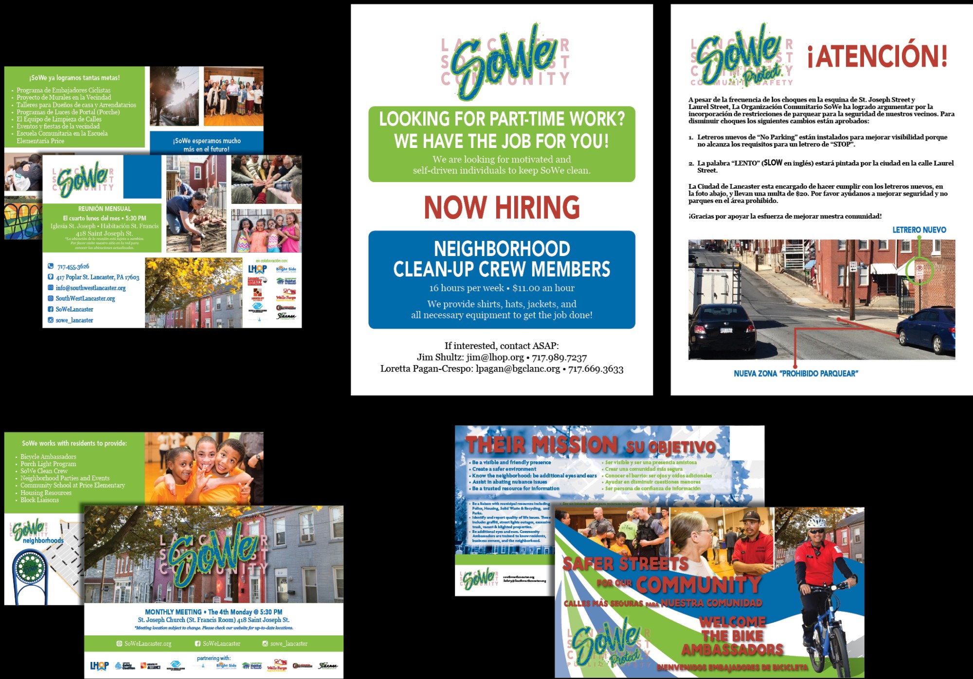 Examples of various collateral material designed for SoWe