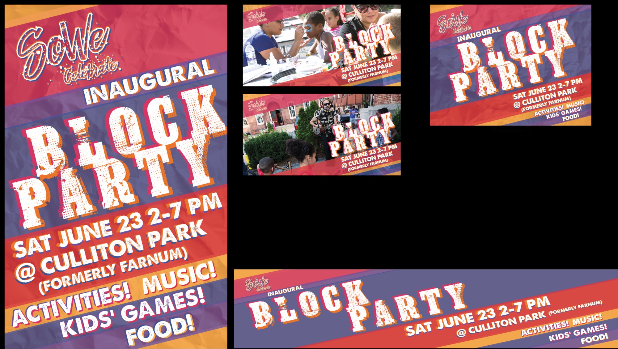 Material created for the inaugural SoWe Block Party