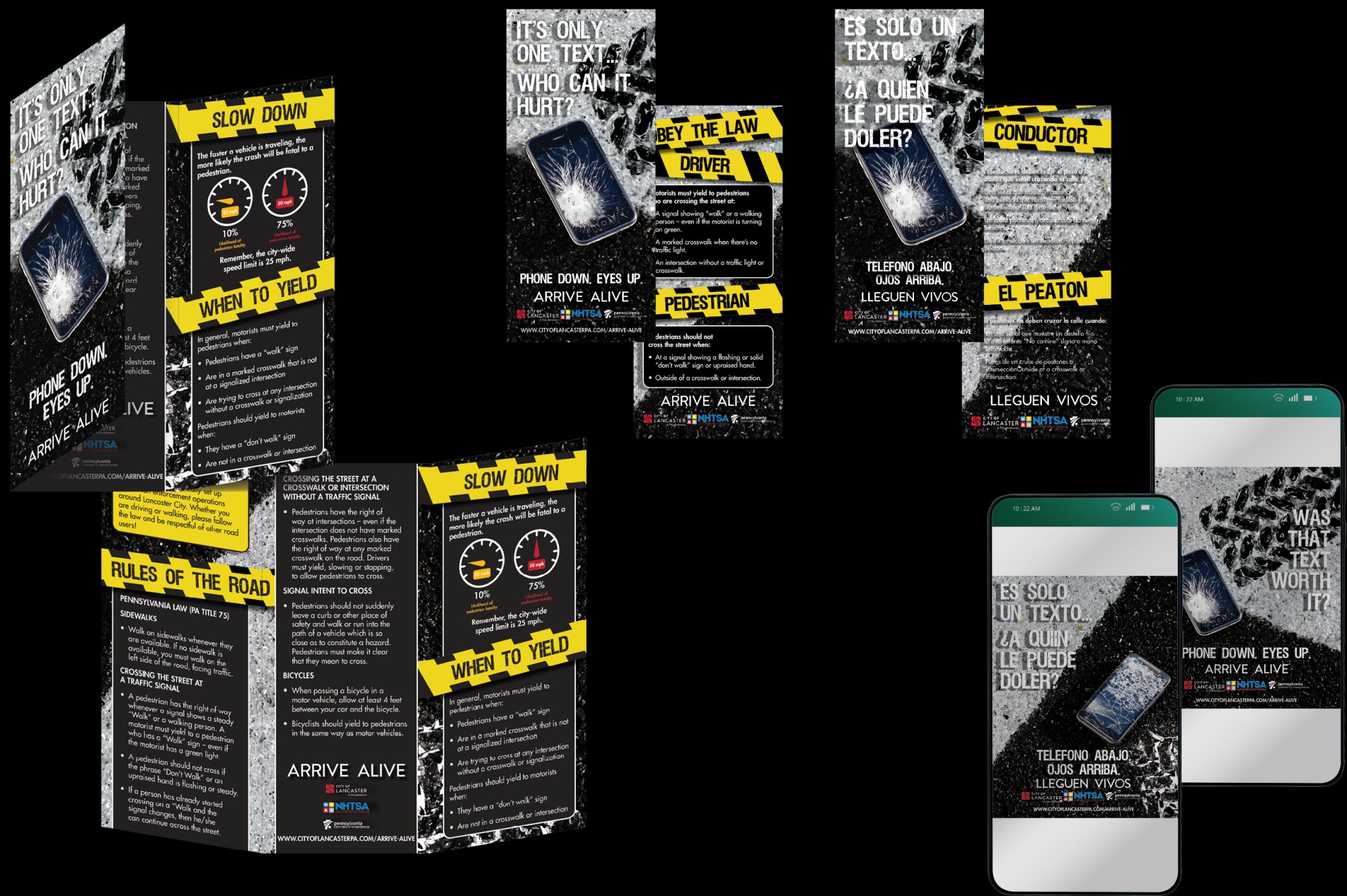 Collateral material created for a PSA campaign