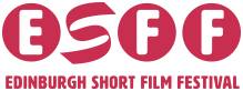 White letters in red circles stating 'E S F F,' with red text underneath stating 'Edinburgh Short Film Festival'