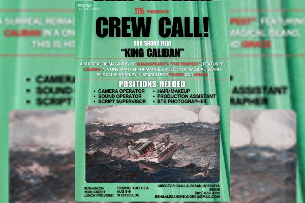 A green flyer with black, red, and white text stating opportunity details, with an image of a boat.