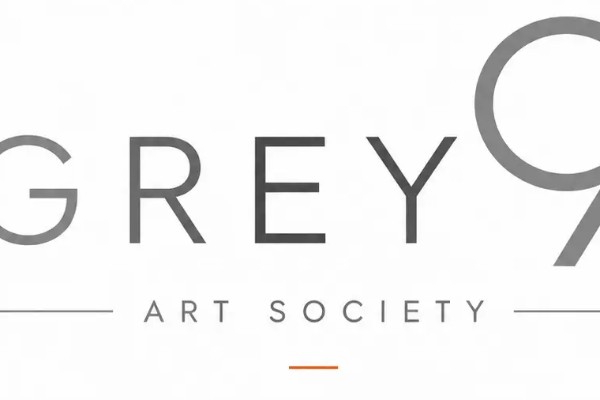 Gray text on a white background stating 'Grey 9 Art Society.'