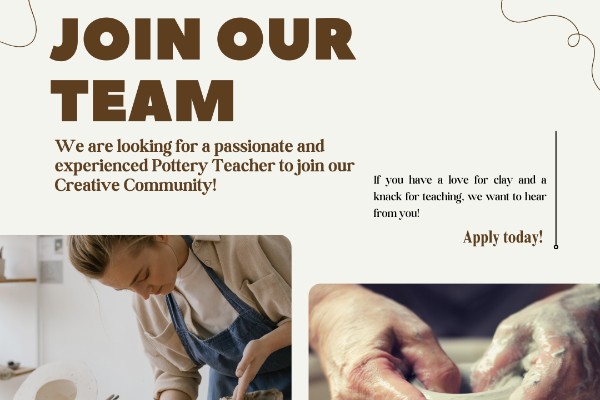Join our Team - Hiring a Pottery Instructor at The New Castle County Art Studio