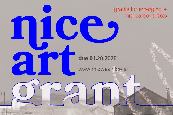 image with text that says "nice art grant", grants for emerging and mid-career artists.