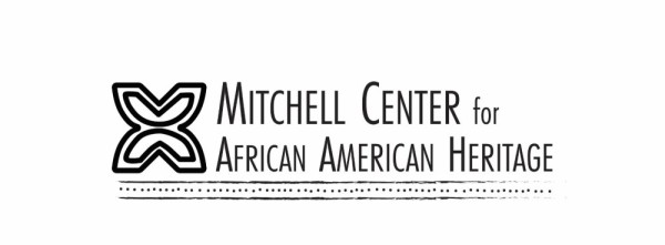 Black text on white background stating "Mitchell Center for American Heritage"