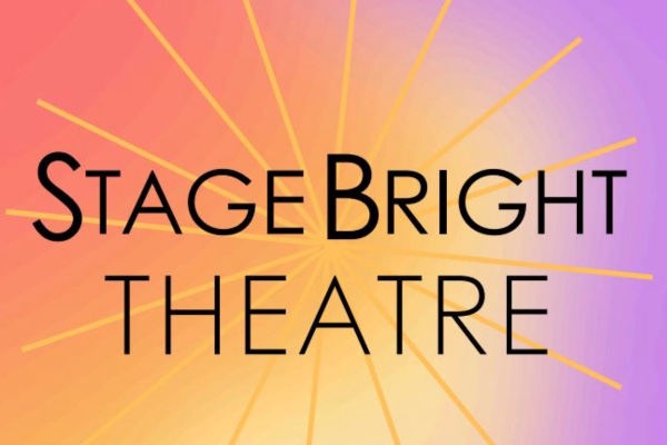 StageBright Theatre logo with sunburst background.